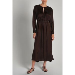 SAINT ART August Belted Maxi Dress in Chestnut Brown‎ Medium